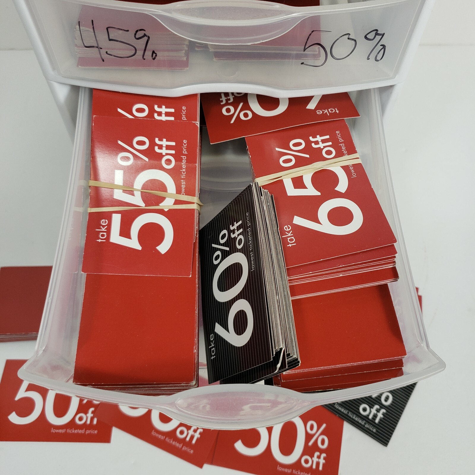 Retail Business Store Craft Fair Big Mixed Lot In Case 40% – 50% – 60% Off Sign