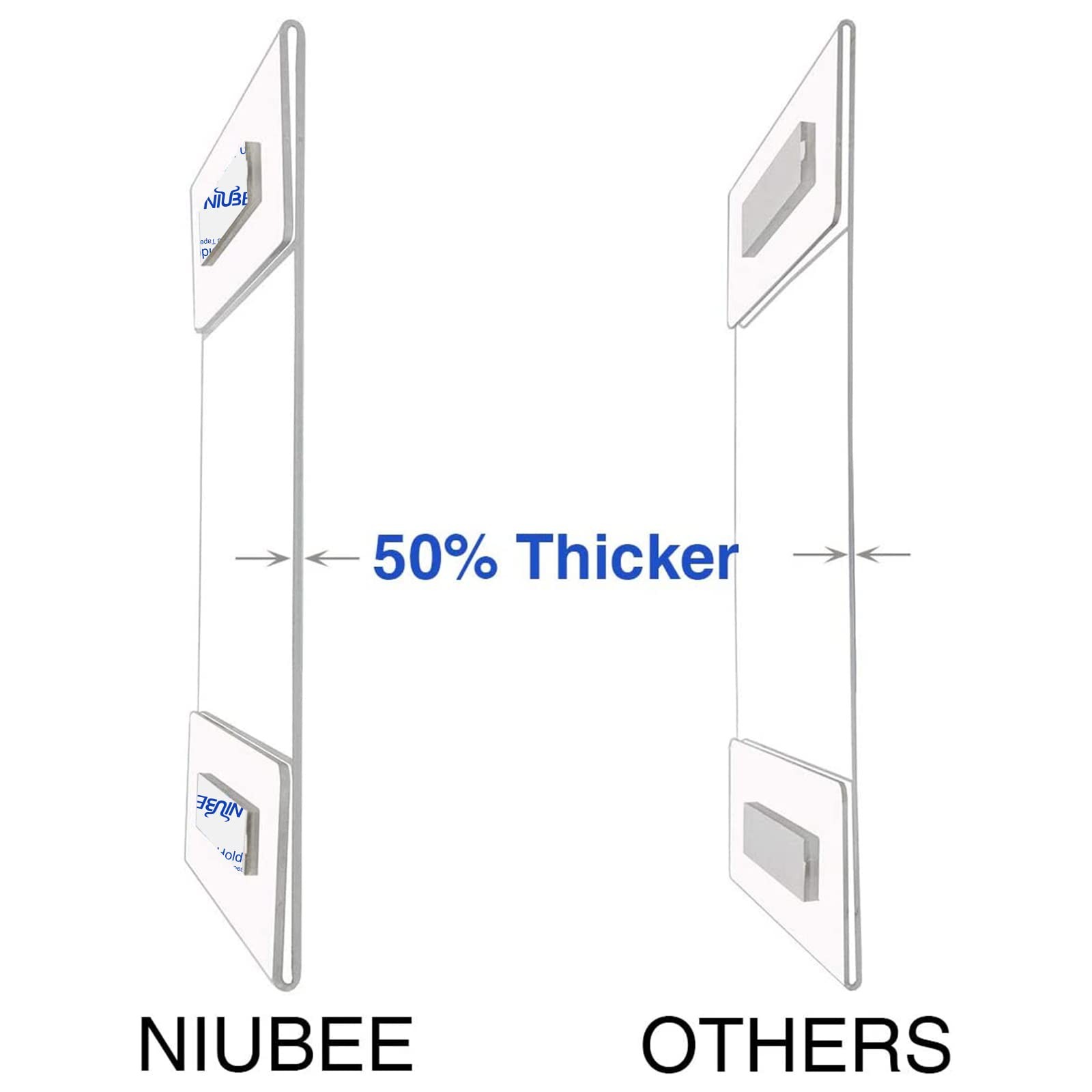 NIUBEE 4×6 inch Wall Mount Acrylic Sign Holder with Double Sided 4×6&Prime;, Clear