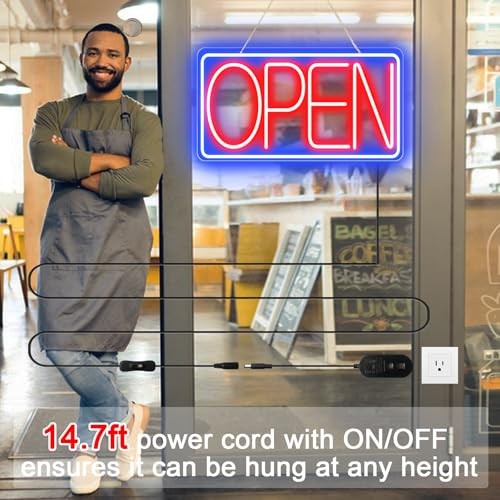 16.5&Prime; X 9&Prime; Led Neon Open Signs for Business – 12V/2A Ultra Bright Led Neon Sign