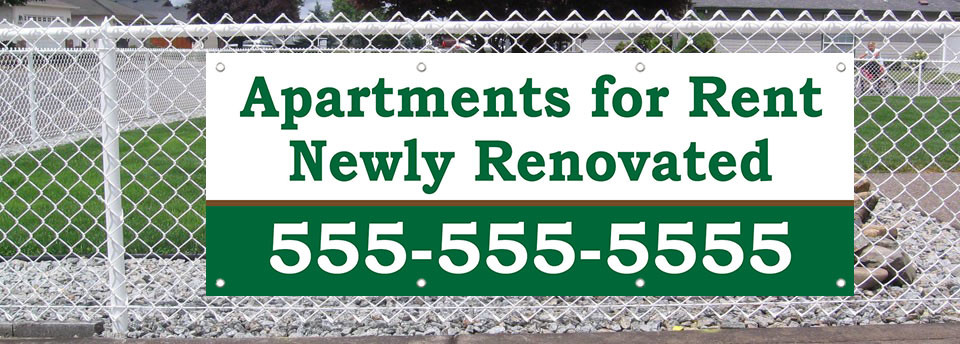 Apartments For Rent Newly Renovated Custom Vinyl Banner Sign With Grommets