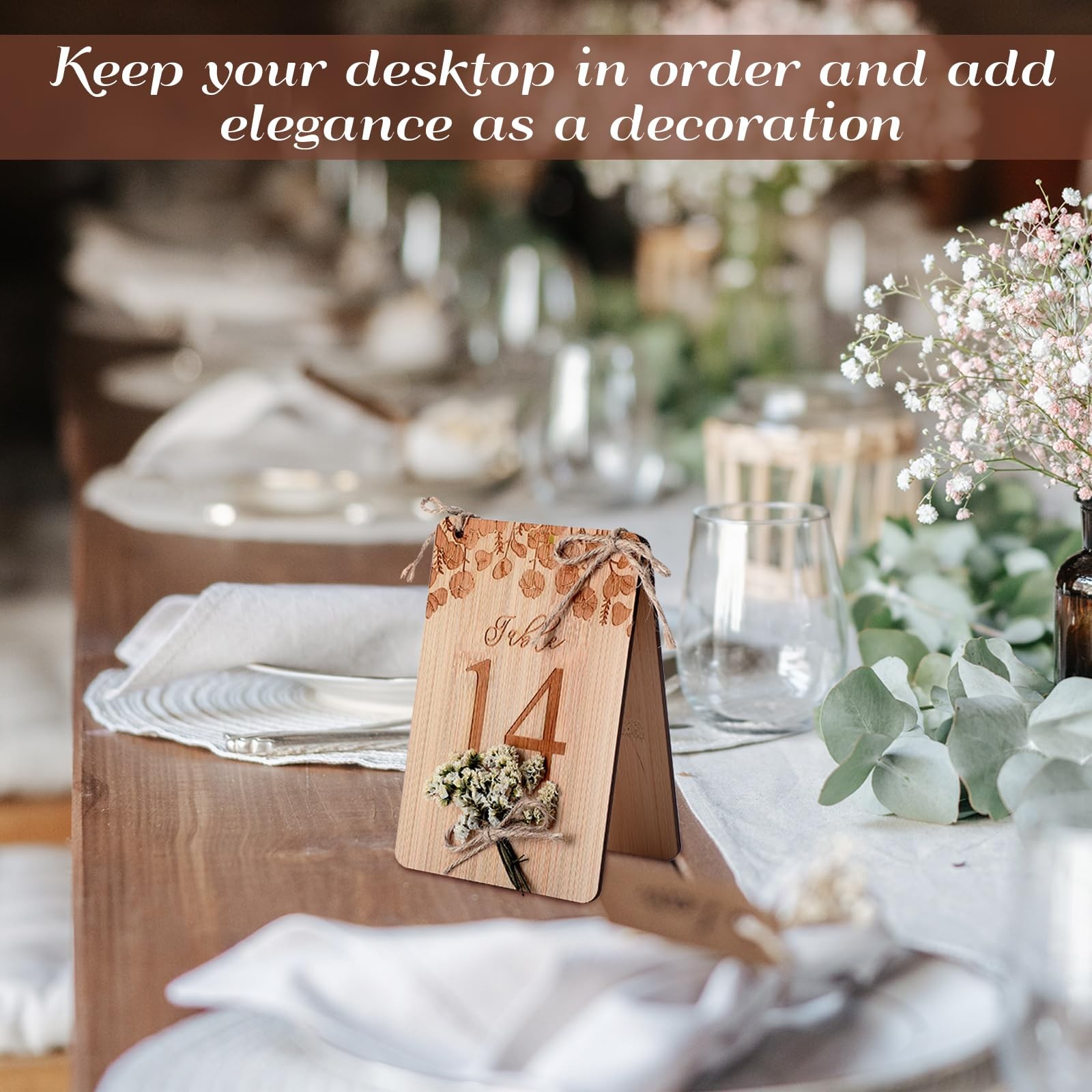 20 PCS Floral Wooden Wedding Table Numbers 120 Rustic Sign 4×6 Inch Decor