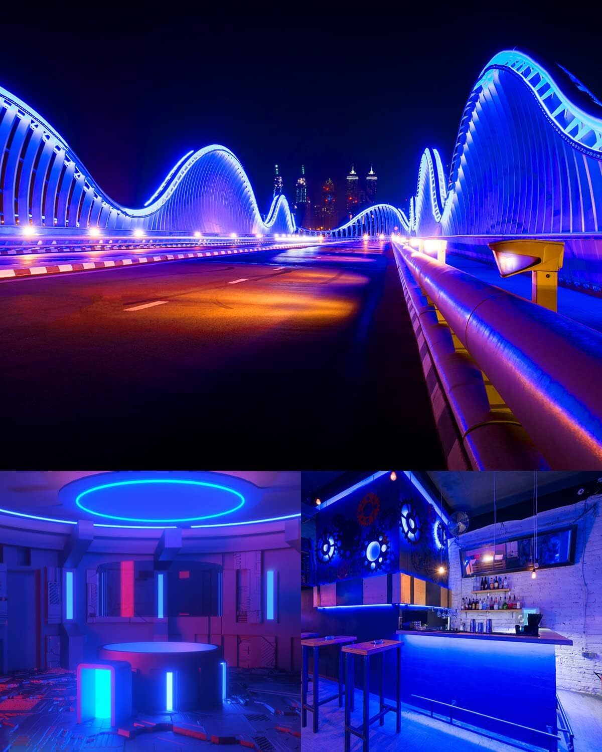 Blue 330ft 110V Waterproof LED Neon Rope Light Strip Outdoor DIYSign Lighting US