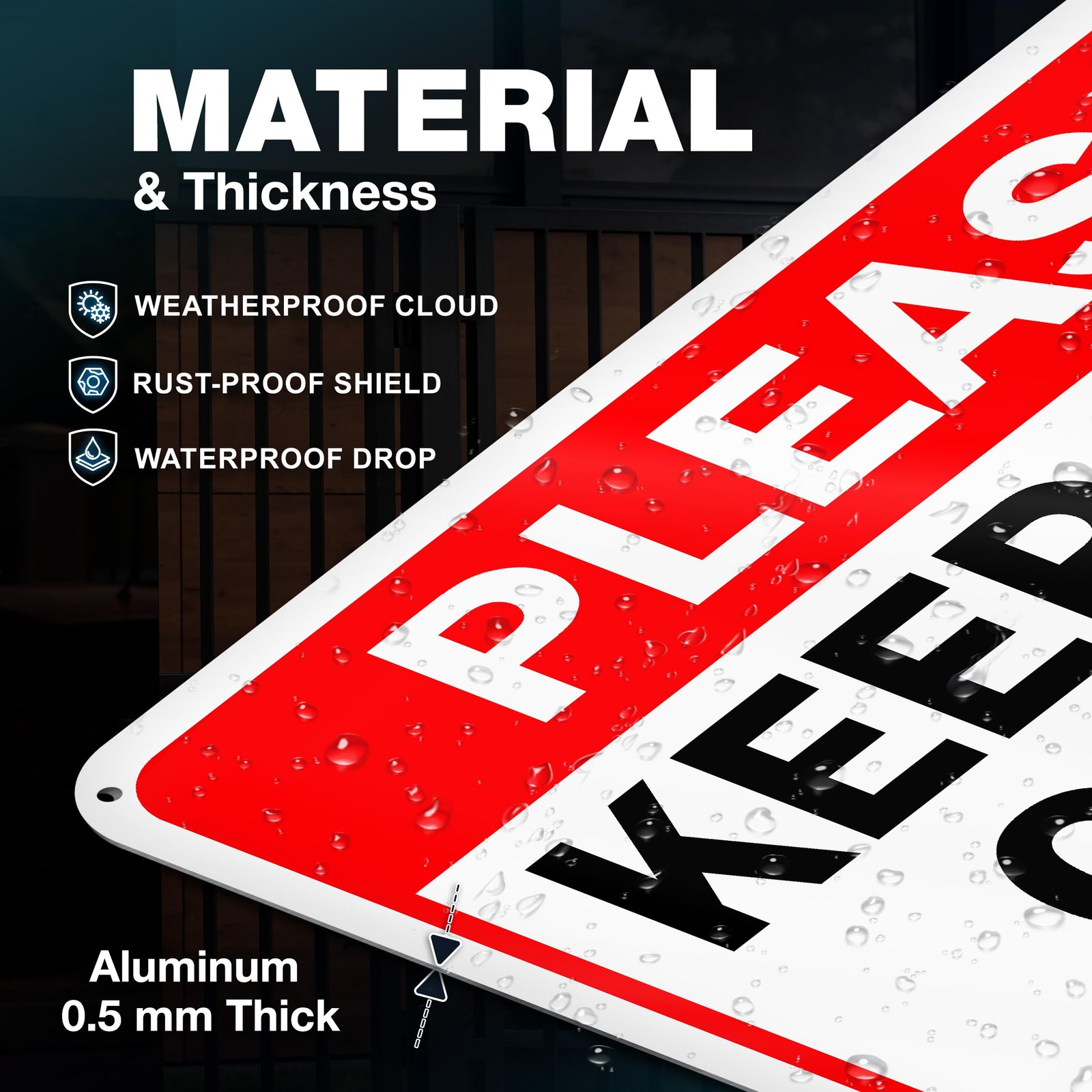 2 PCS 7×10 Inch Please Keep Close Gate Closed Aluminum Sign Metal Board Yard