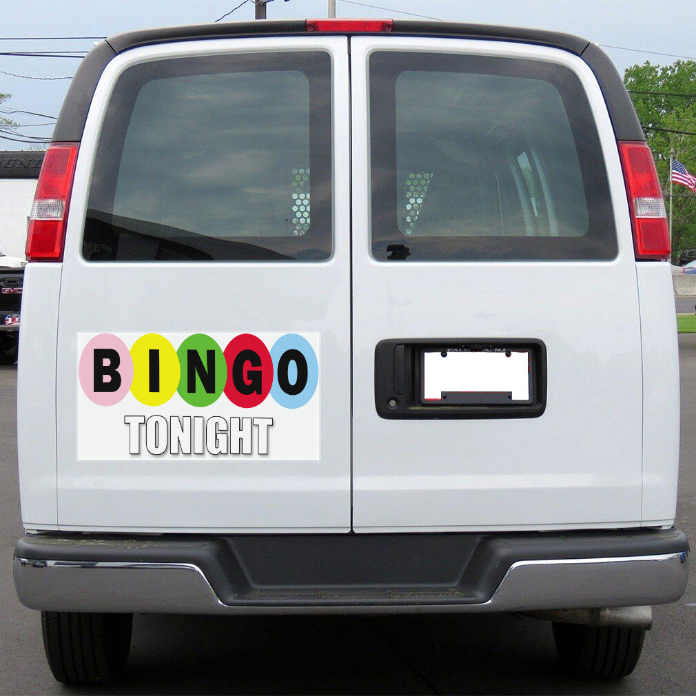Car Magnet Set of 2 Bingo Tonight Business Car Advertising Industrial Sign