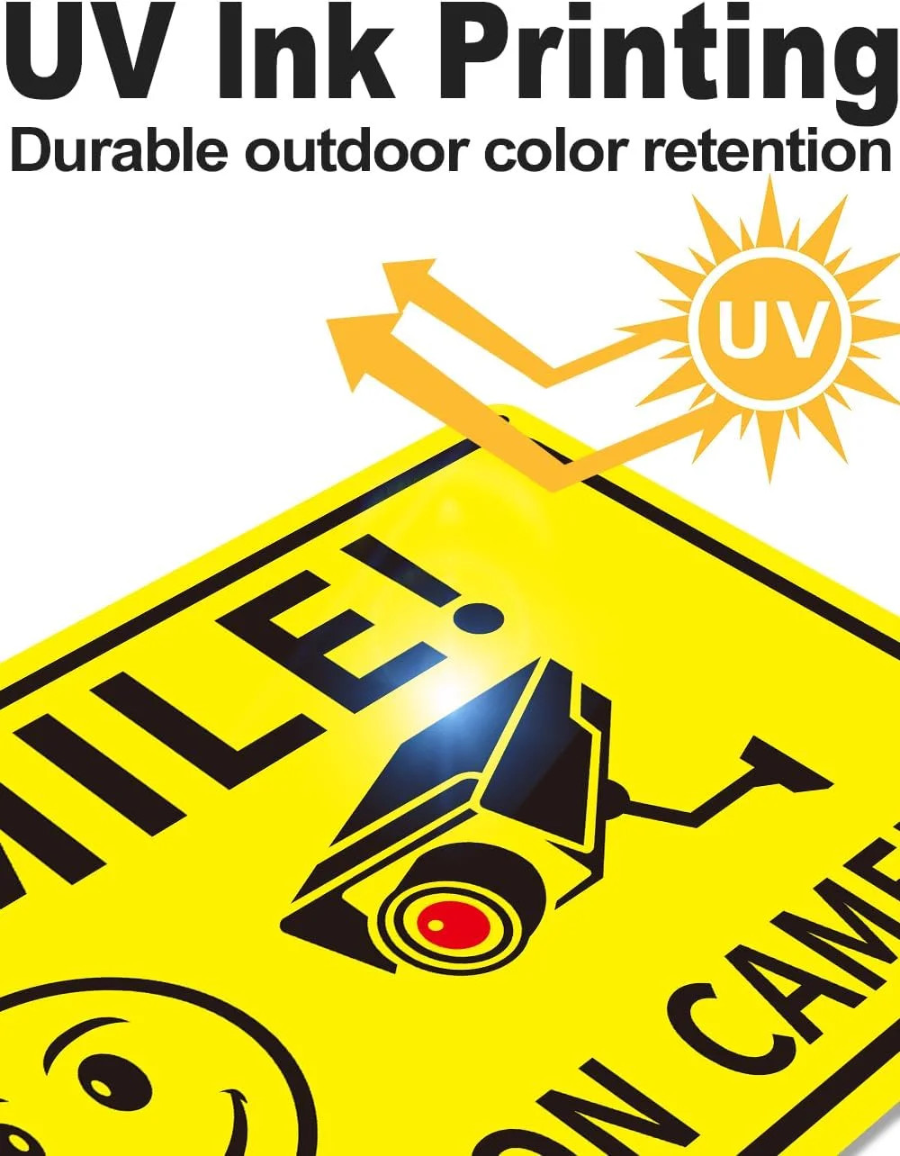 4-Pack Smile Youre On Camera Signs 8×12 Rust Free Aluminum Video Surveillance