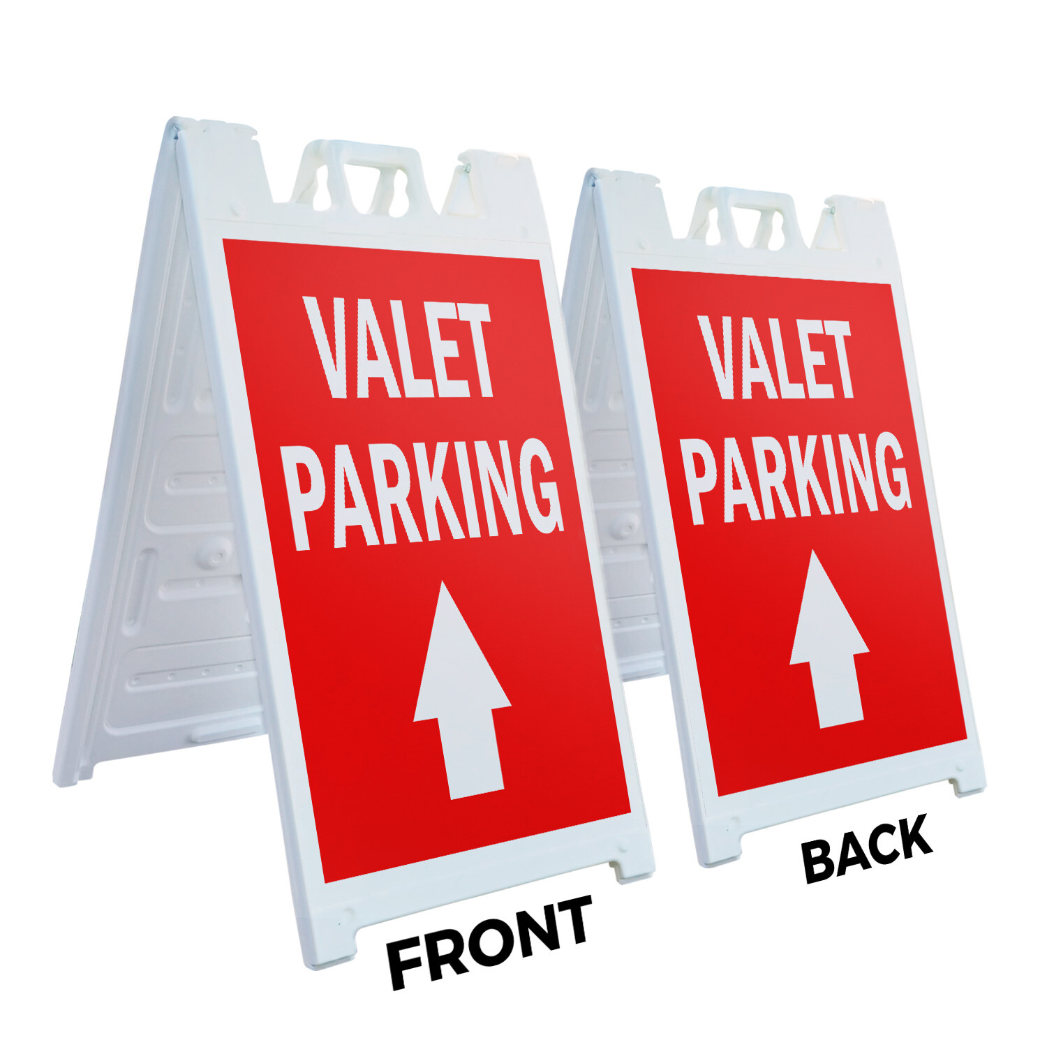 A-frame Sidewalk Valet Parking With Up Arrow 24&Prime; x 36&Prime; Double Sided A-Frame Side