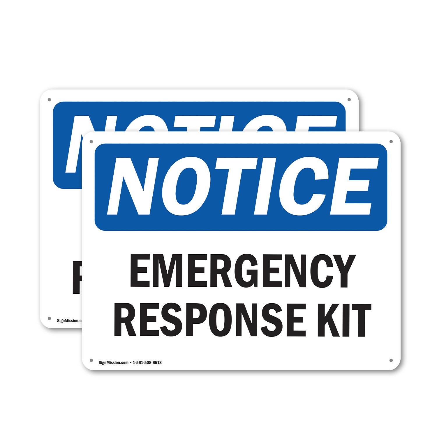 (2 Pack) Emergency Response Kit OSHA Notice Sign Decal Metal Plastic