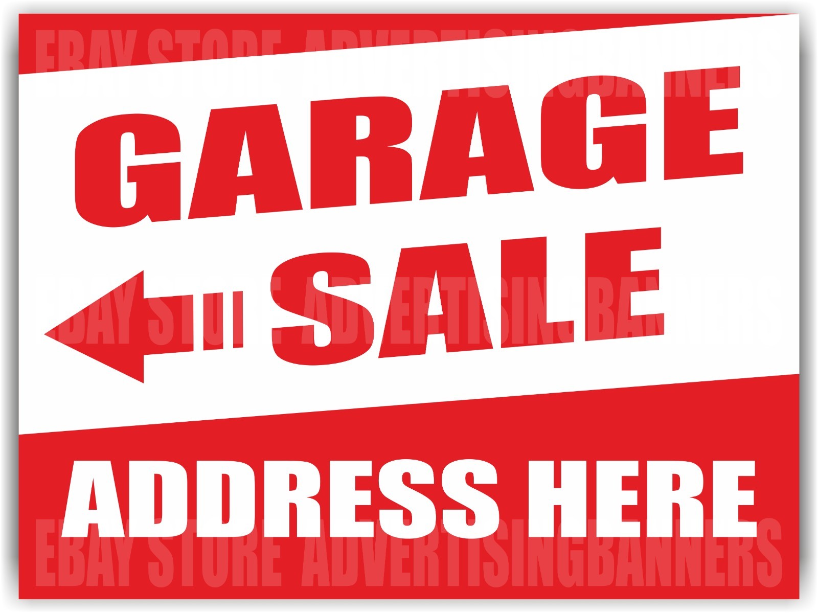 GARAGE SALE Yard Sign with H-Stakes Address Here Venta de Garage Flea Market