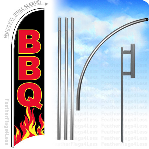 BBQ – Windless Swooper Feather Flag KIT Banner Sign – kb