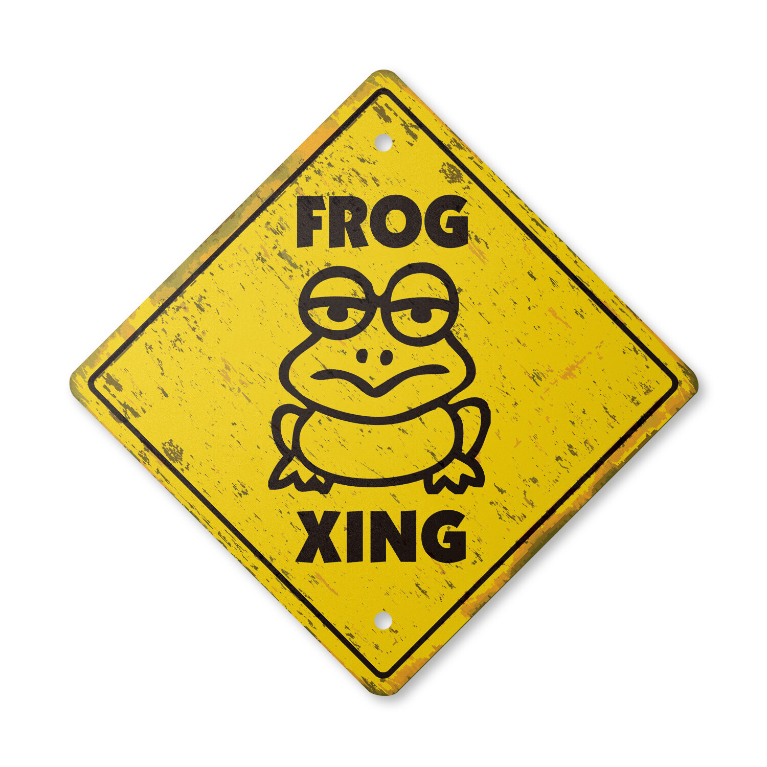 Frog Vintage Crossing Sign Xing Plastic Rustic frogs lover collector toad Kermit