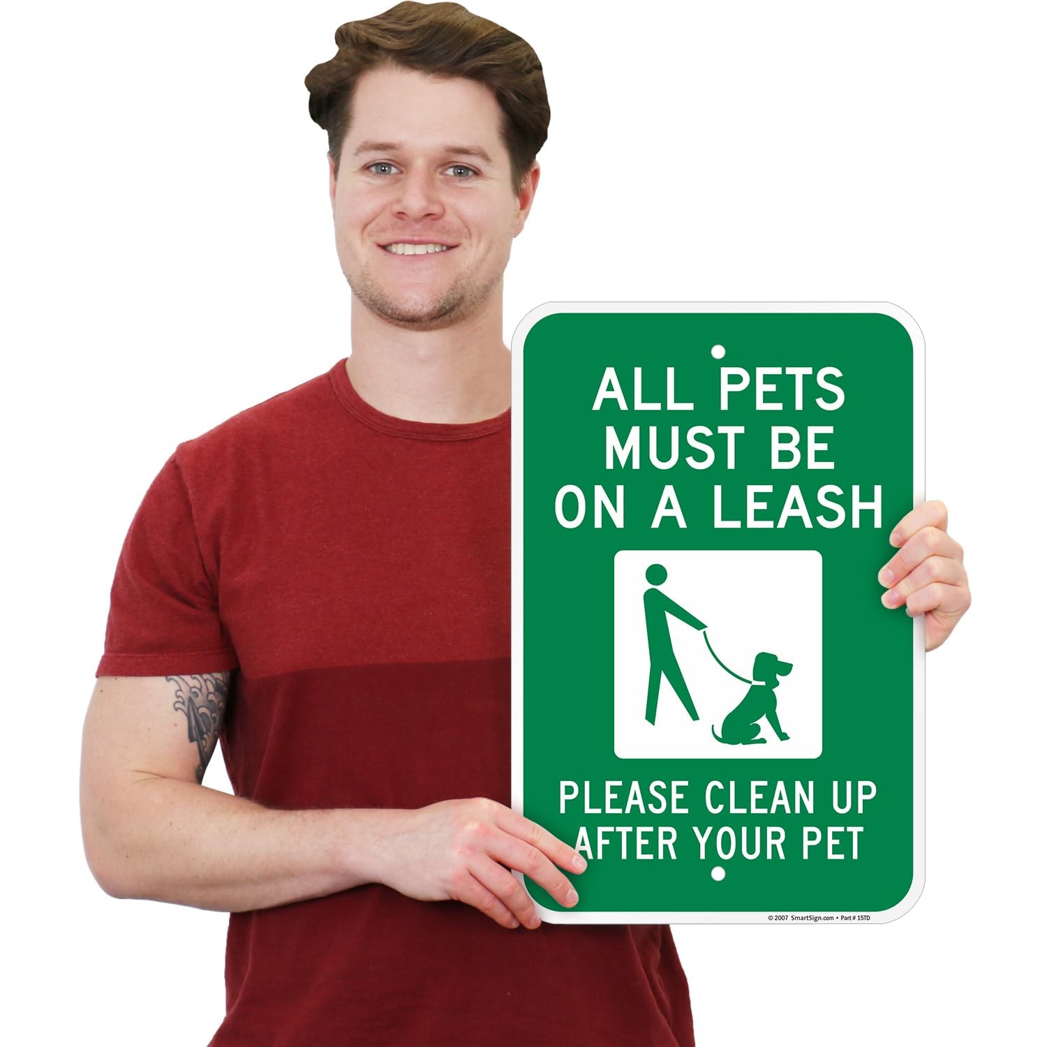 All Pets Must Be On A Leash Aluminum Safety Warning Sign Guard Board 12×18 In