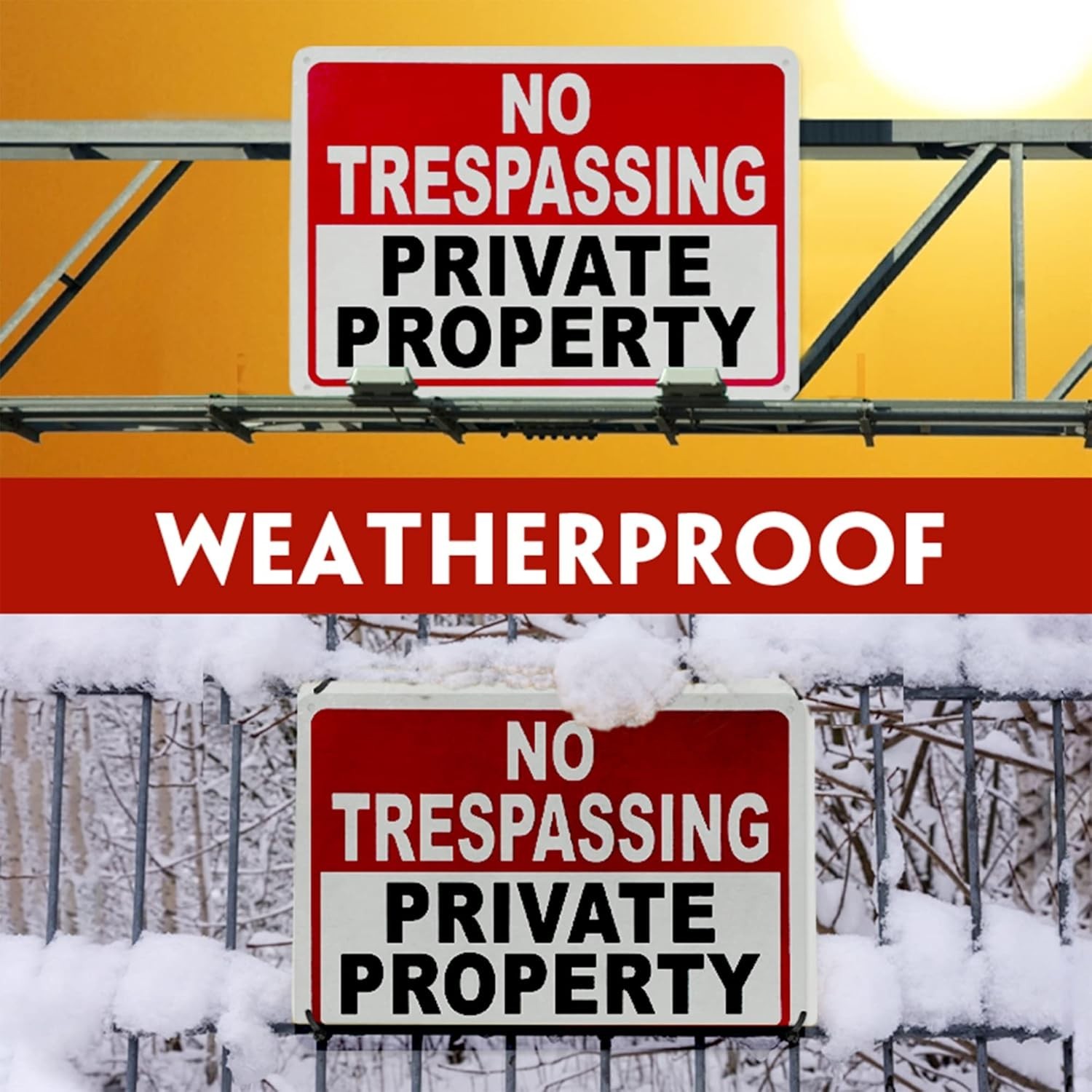 2 Pack No Trespassing Signs Private Property – 10×7 Inch 40 Mil Rust Free Alu…