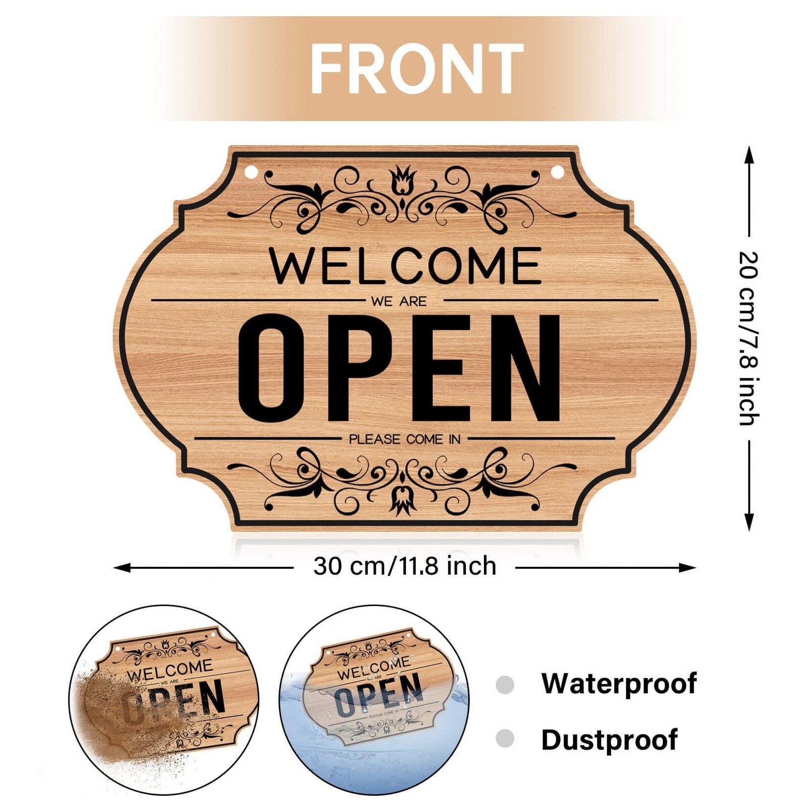 CARGEN Open Signs – Double Sided Open Closed Sign Business Hours Hanging with…