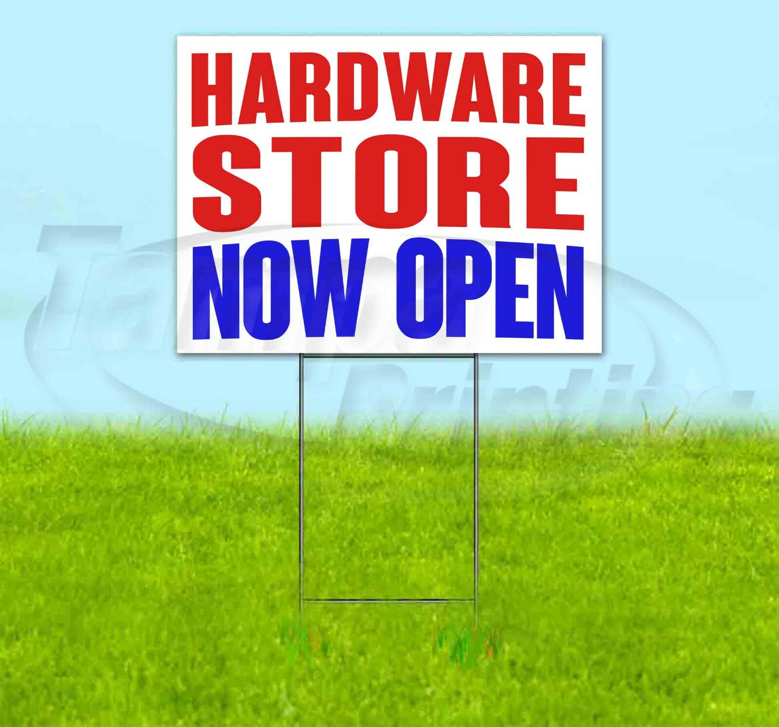 HARDWARE STORE NOW OPEN Yard Sign Corrugated Plastic Bandit Lawn Decoration USA