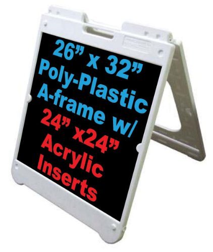 Poly A-Frame 26&Prime;x32&Prime; Double Sided Sidewalk Sign w/Black Acrylic Panels