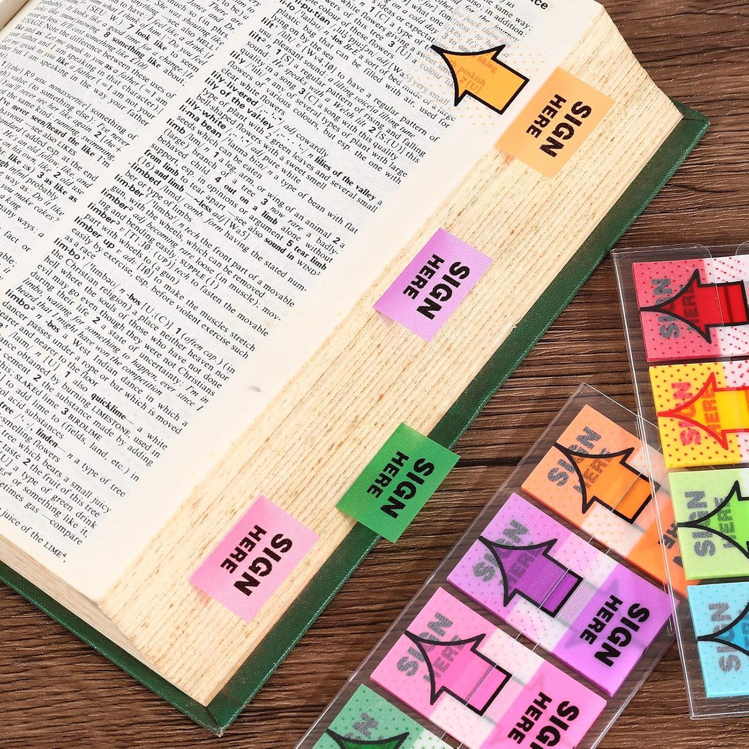 600 Pcs Sign Here Stickers, Sign Here Sticky Tabs, Arrow Labels Flags and Colorf