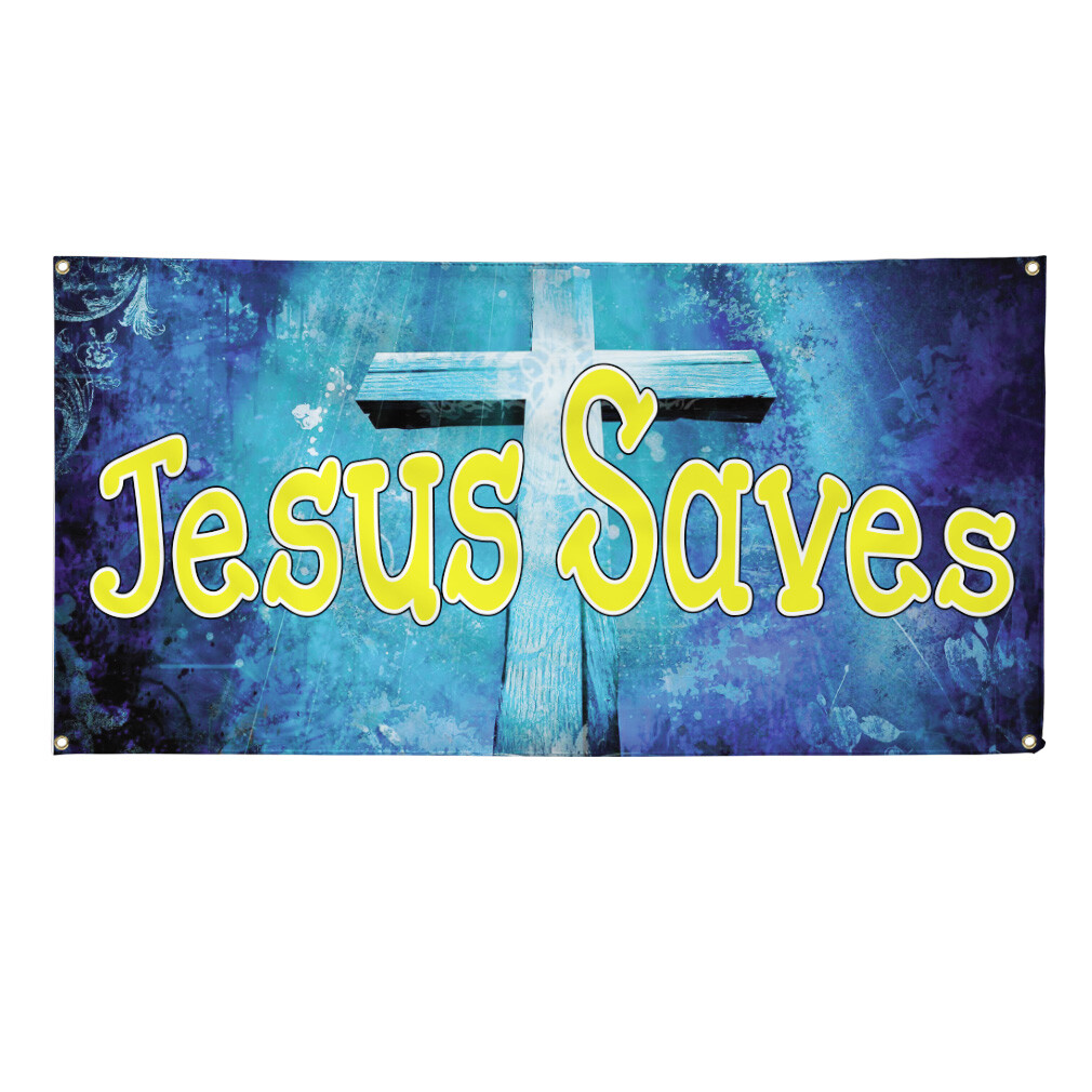 Vinyl Banner Multiple Sizes Jesus Saves Outdoor Advertising Printing Religions