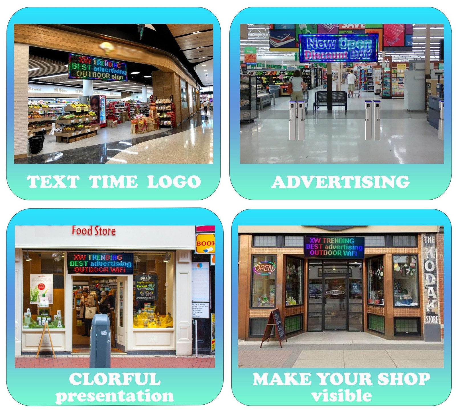 LED sign, scrolling sign 40&Prime; x 14&Prime;, WiFi perfect tool for advertising, color …