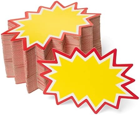 Starburst Signs with Stickers 200pcs | Price Tags for Garage, Estate, Yard Sales