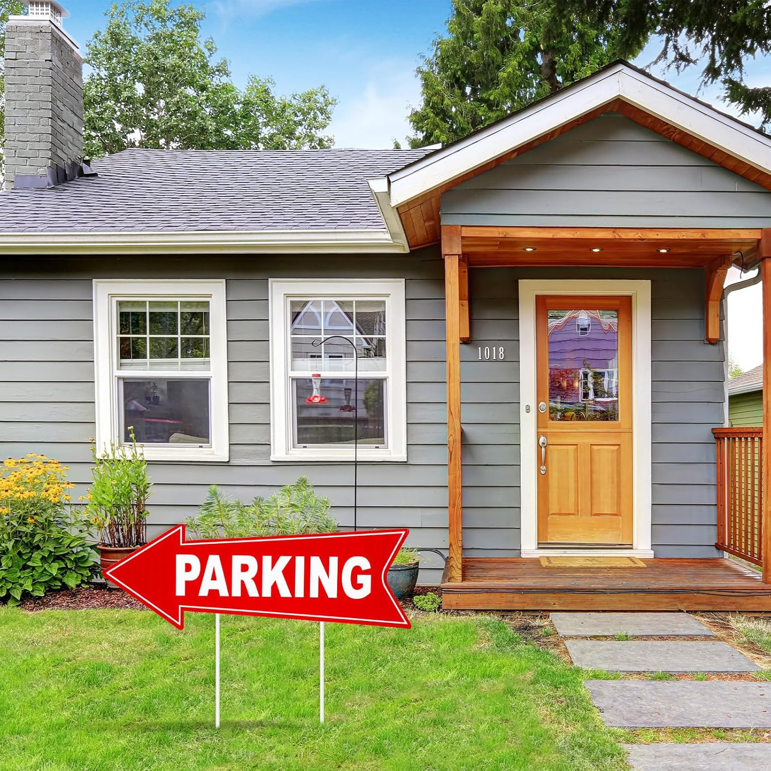 8 Pcs Parking Sign with Stake 17 X 6 Inch outside Event Parking Signs Directiona