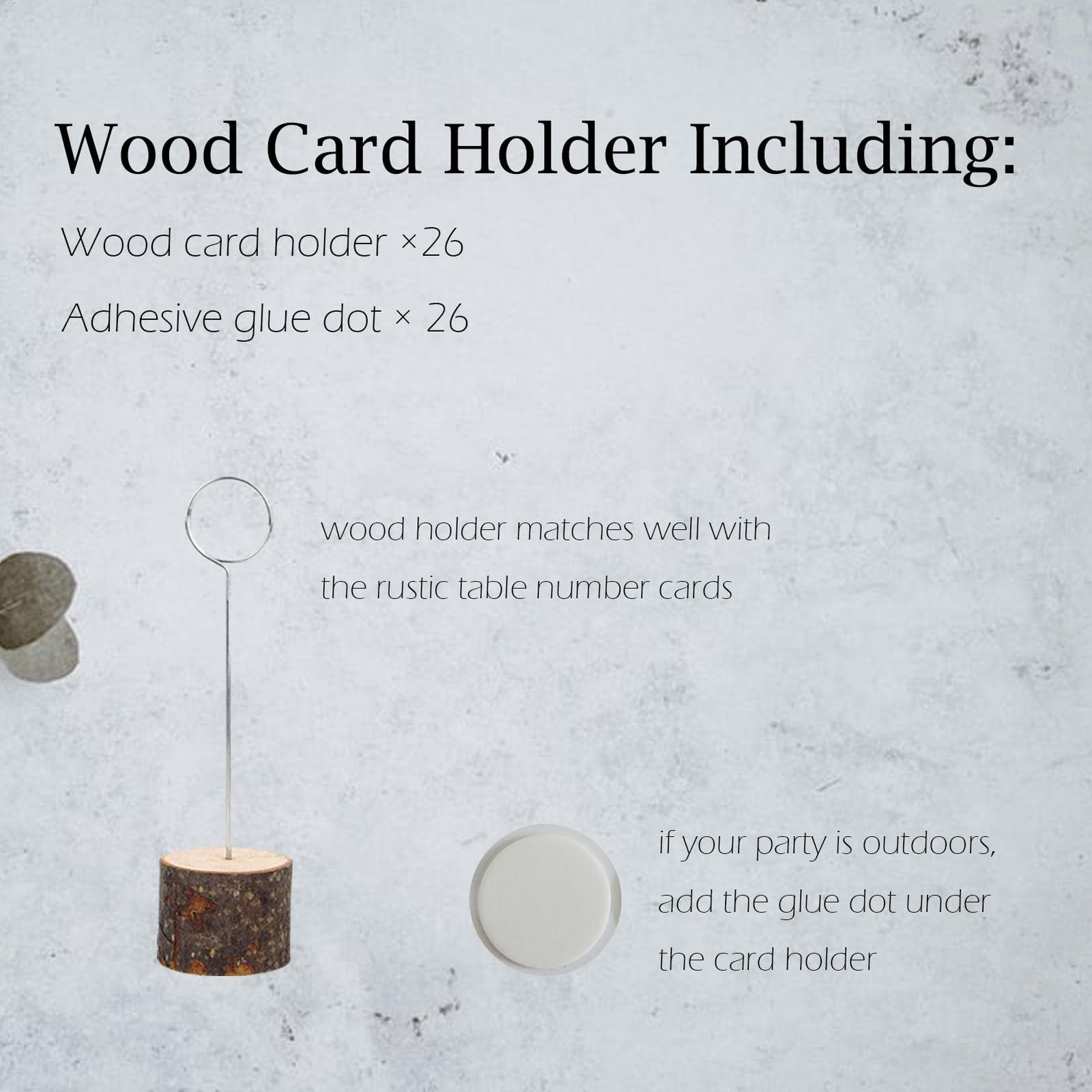 Rustic Table Number Cards 125 Wood Sign Holders Wedding Centerpiece 26 PCS