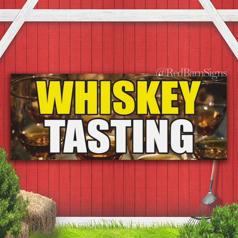 WHISKEY TASTING Advertising Banner Vinyl Sign Shop Bar Bartender Drink Cafe Wine