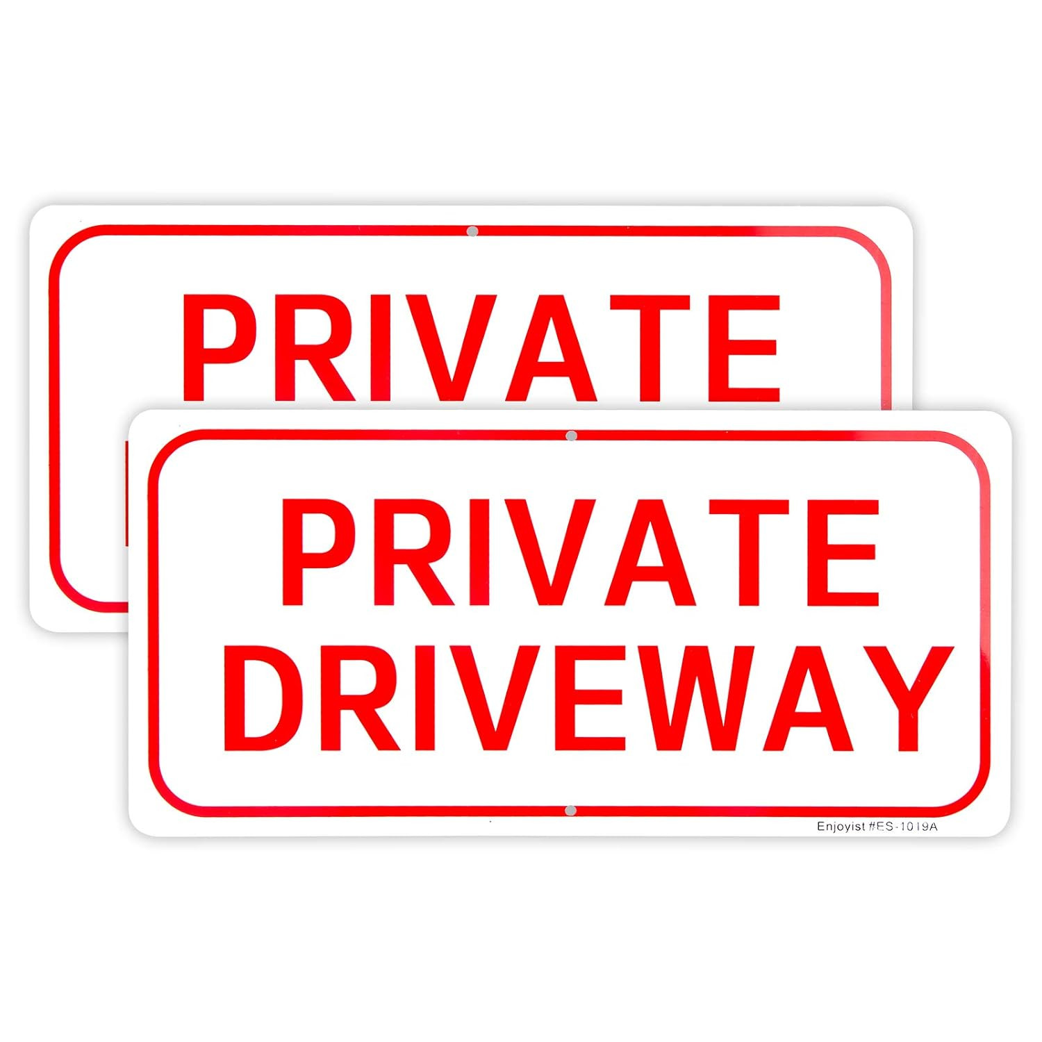 2 Pack Private Driveway Sign, 14&Prime;X 7&Prime; .04&Prime; Aluminum Reflective Sign Rust Free Al