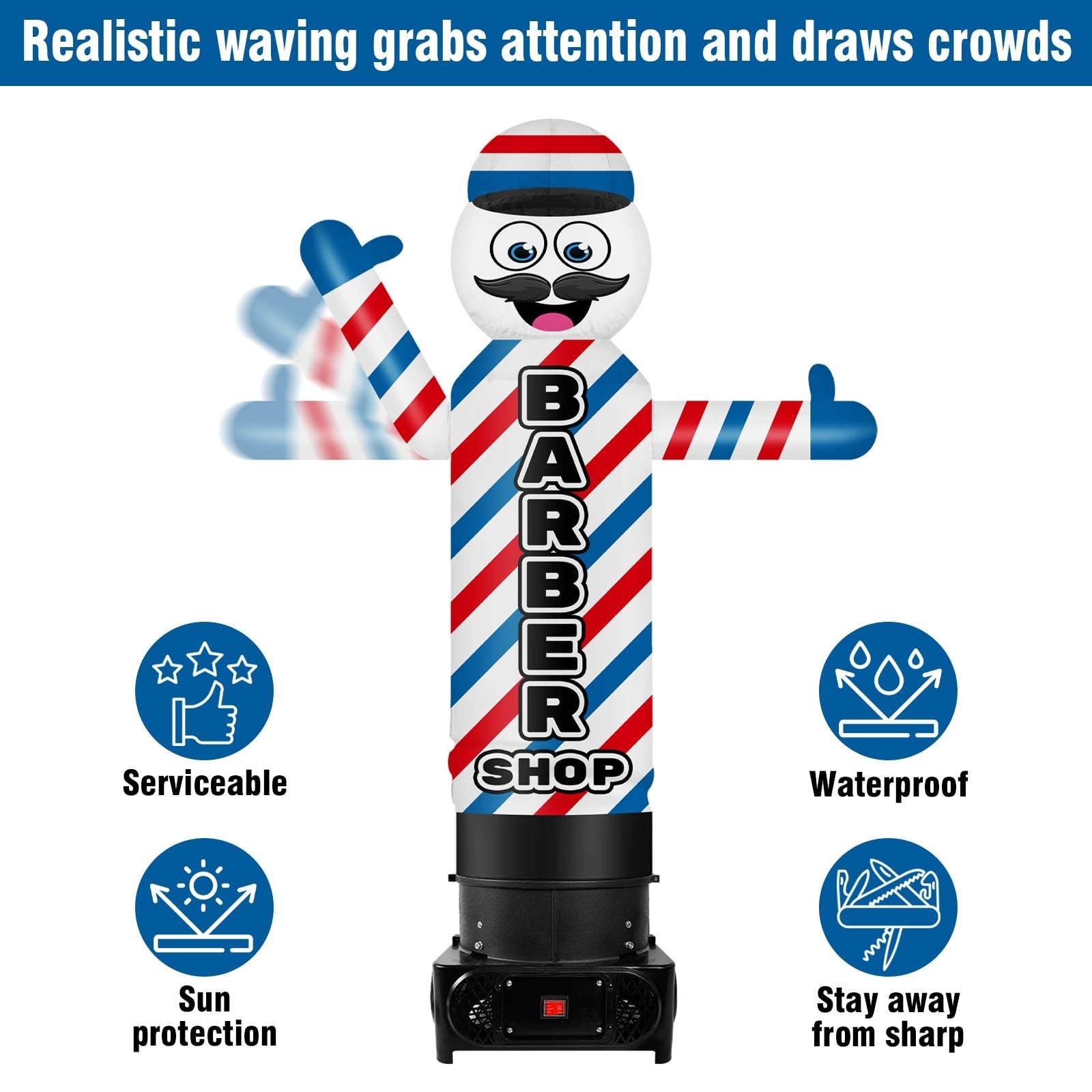 6FT Inflatable Tube Man Wacky Wavy Dancing Guy for Outdoor Advertising Decor