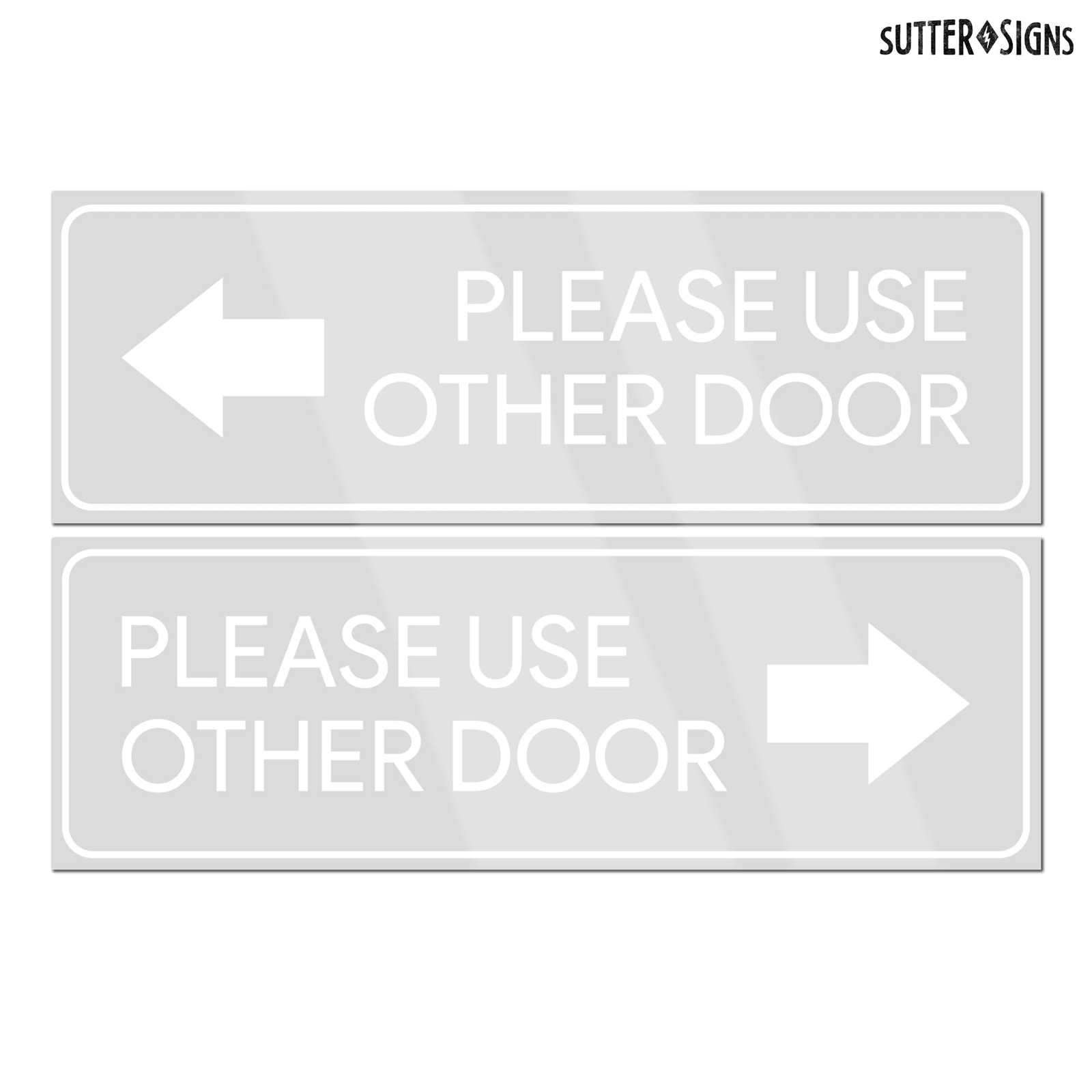 Please Use Other Door Stickers, Left and Right Arrow Decals, 12&Prime; x 4&Prime; Transpa…