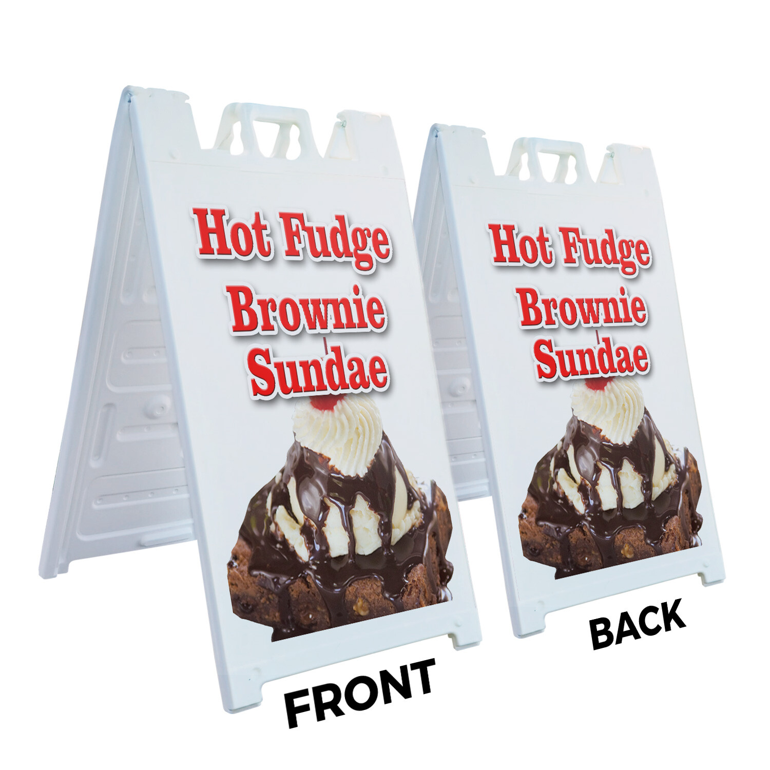 A-frame Sidewalk Hot Fudge Brownie Sundae 24&Prime; x 36&Prime; Double Sided A-Frame Sidewal