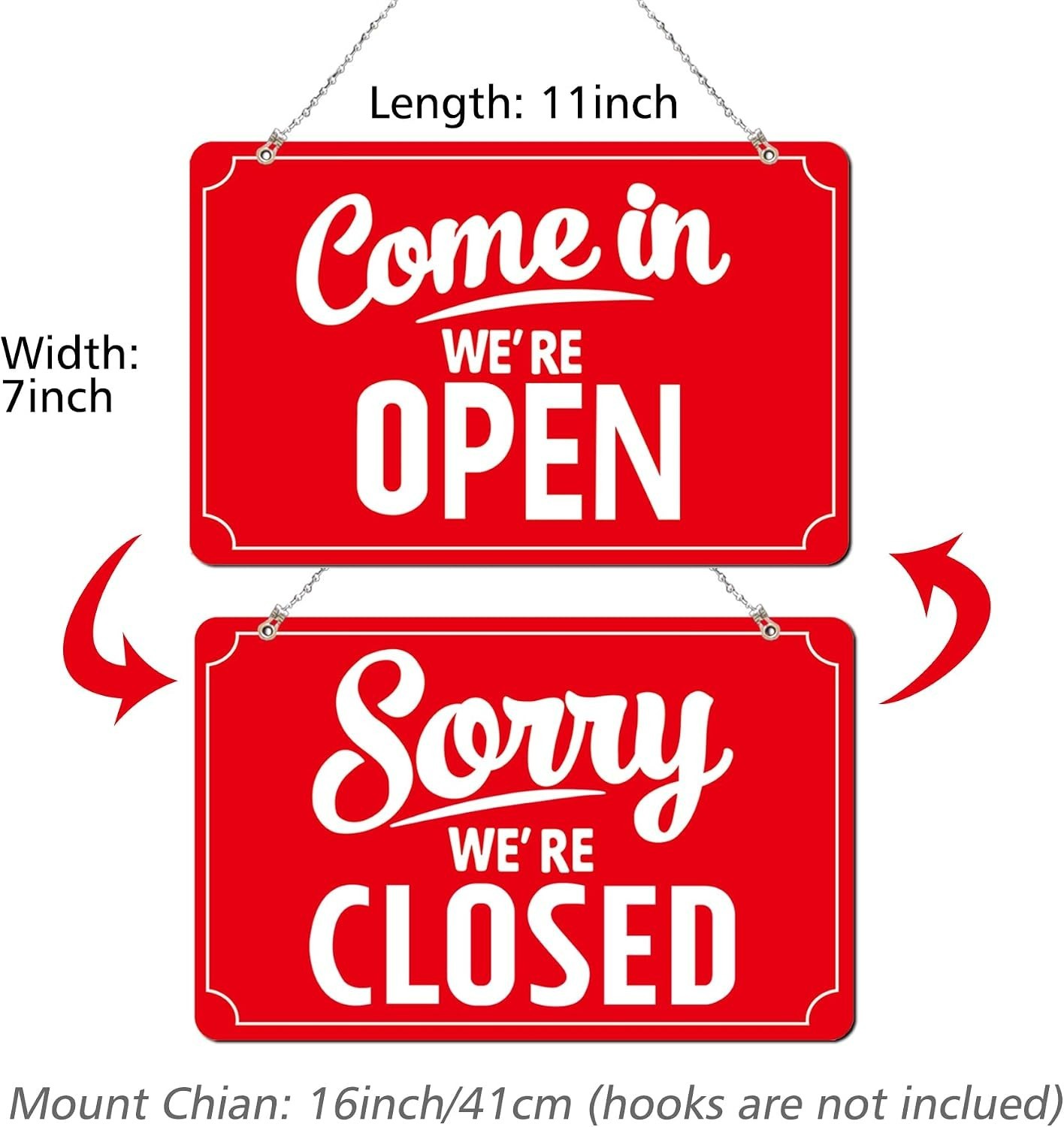 Versatile Open Closed Flip Sign Set with Business Hours – Ideal for Restaurants