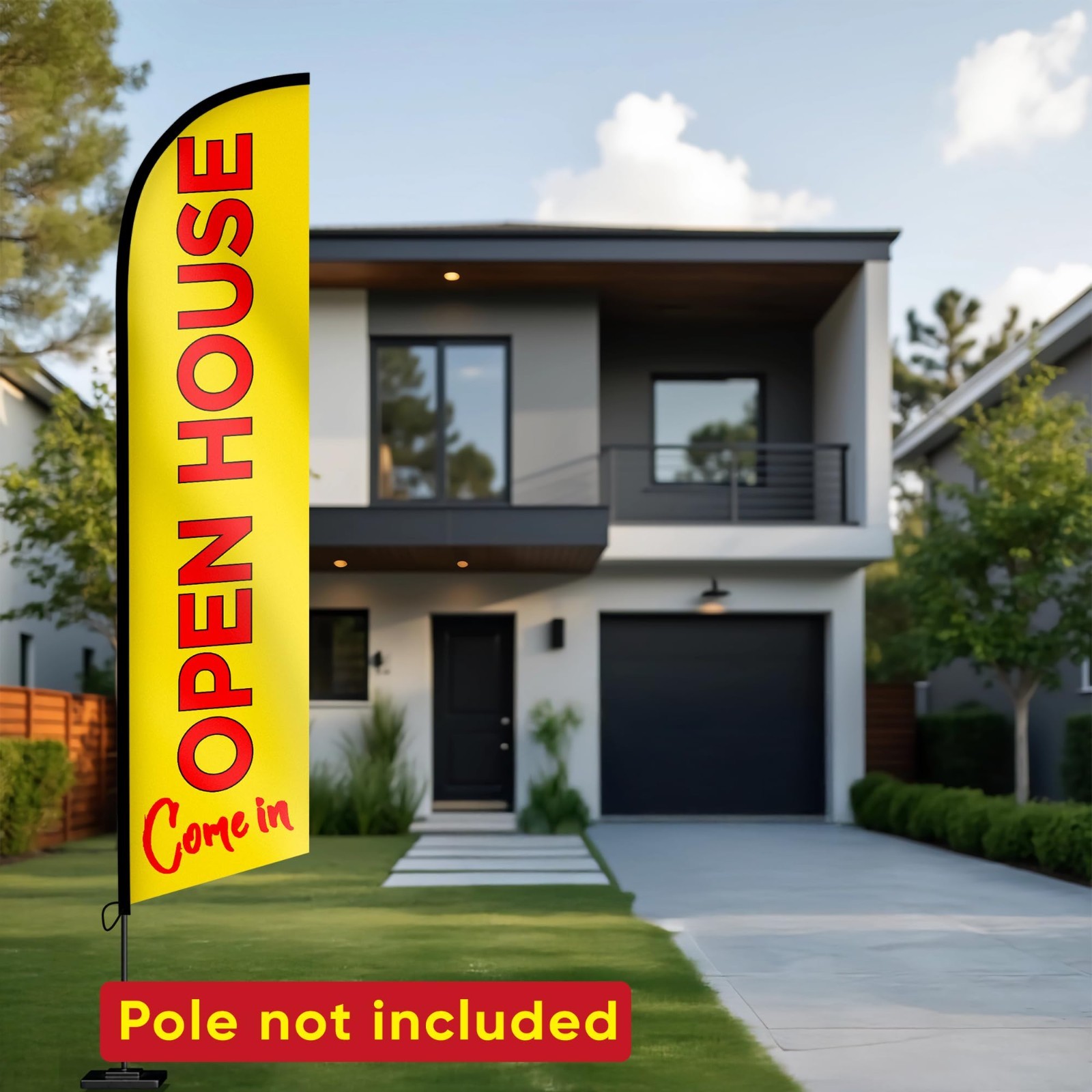 Open House Feather Flags – 12ft Swooper Signs for Real Estate Advertising – Yell