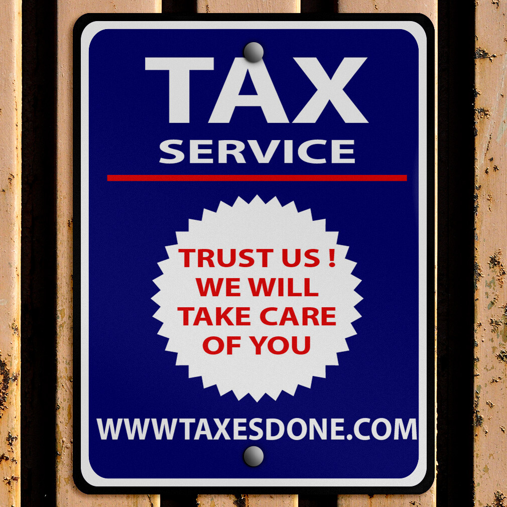 Vertical Metal Sign Tax Services Trust Us Business Weatherproof Street