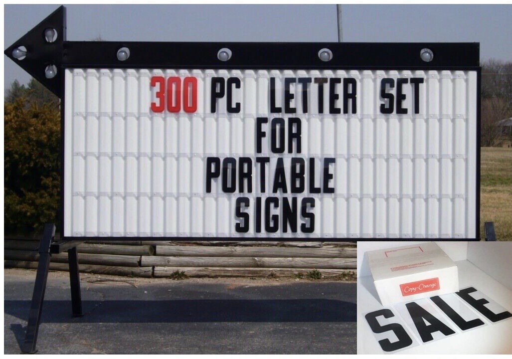 New 8&Prime; Plastic Outdoor Readerboard Marquee Sign Letters 8&Prime; ON 8 7/8&Prime; 300 Count