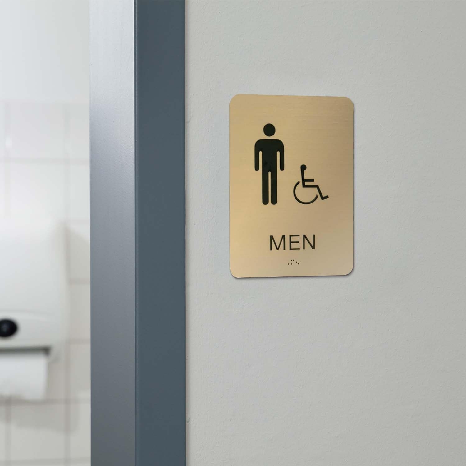 Gold Men & Women ADA Restroom Signs/Modern Chic 6&Prime; x 9&Prime; Acrylic Bathroom Sign…