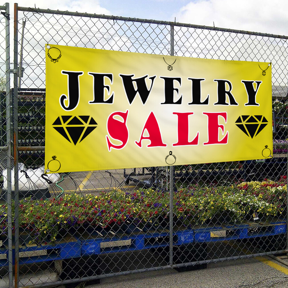 Vinyl Banner Multiple Sizes Jewelry Sale Outdoor Advertising Printing A Business