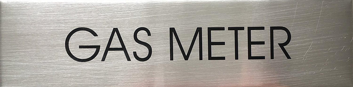 GAS METER SIGN (BRUSHED ALUMINUM 2 X7.75 )-REF24-1027
