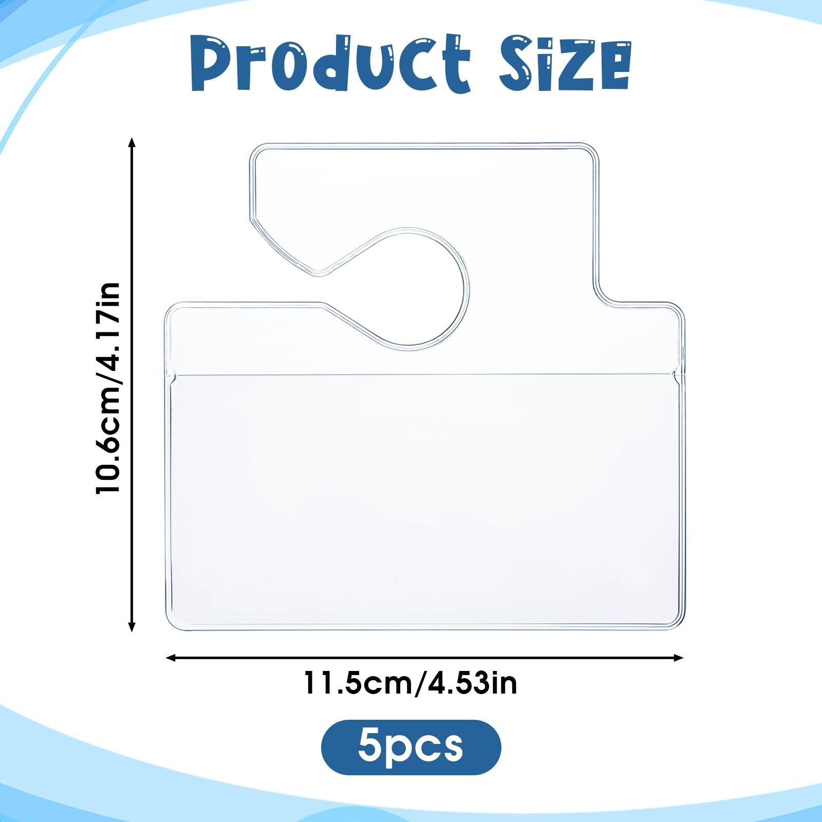 Trinkrittey 5 Pcs Horizontal Clear Parking Permit Holder Pass blue