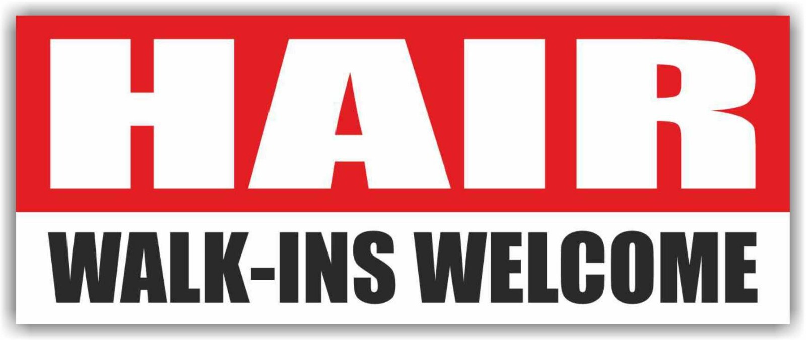 HAIR WALK-INS WELCOME Advertising Banner Vinyl Mesh Sign beauty spa barber shop