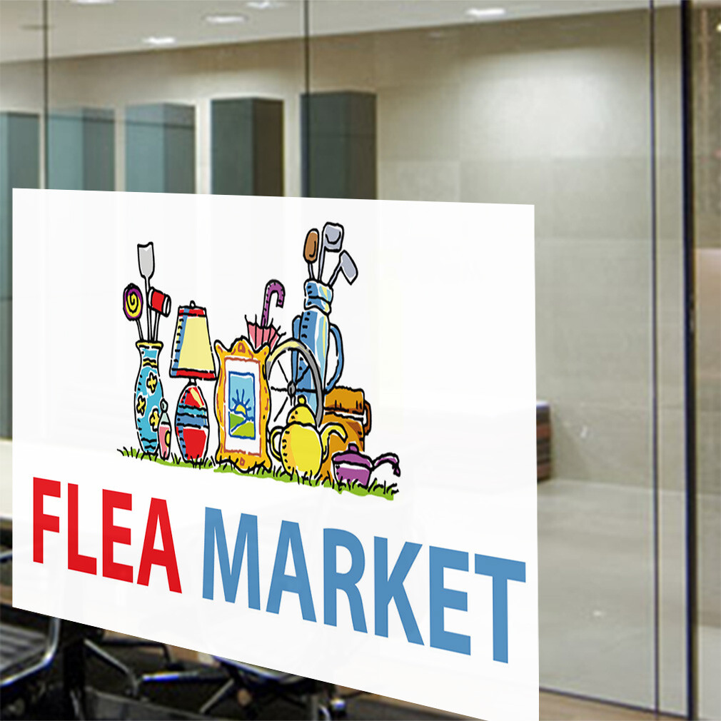 Decal Stickers Flea Market Outdoor Advertising Printing G Vinyl Store Sign Label