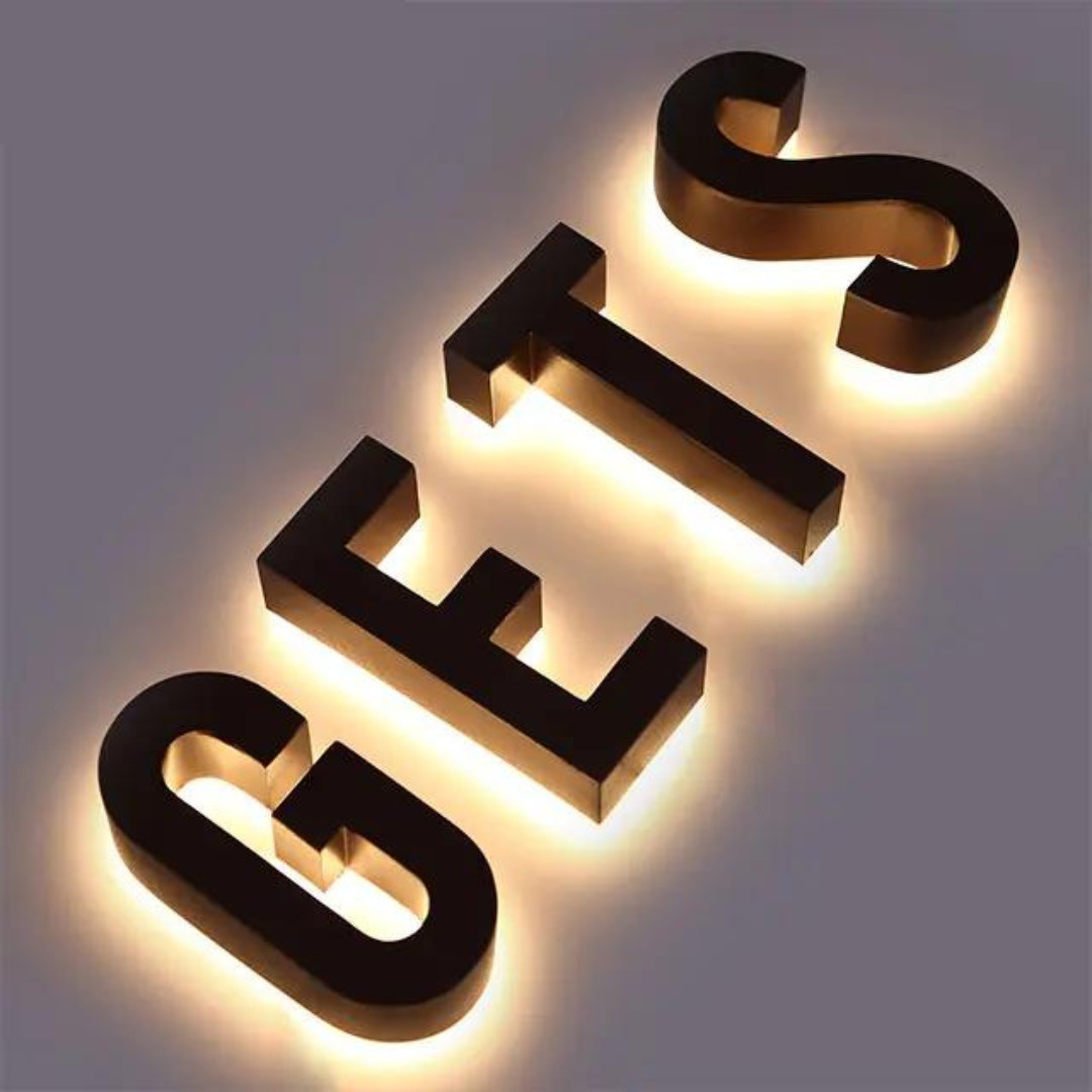 Custom 3D Metal Sign Business Signage LED Backlit Letter Outdoor Storefront Logo