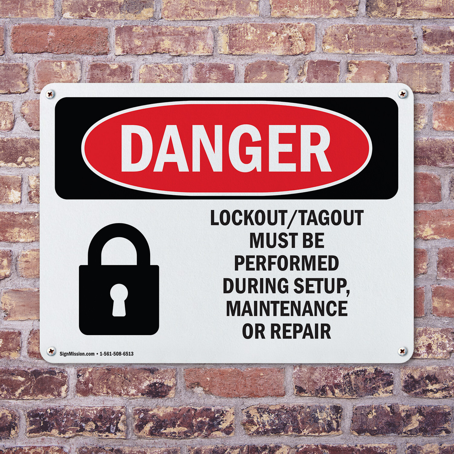 (2 Pack) Lockout Tagout Setup Maintenance Repair OSHA Danger Sign Decal Metal