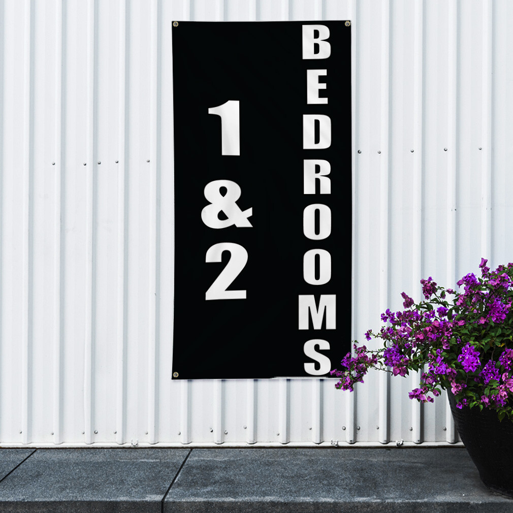 Vertical Vinyl Banner Multiple Sizes 1 & 2 Bedroom C Business Outdoor
