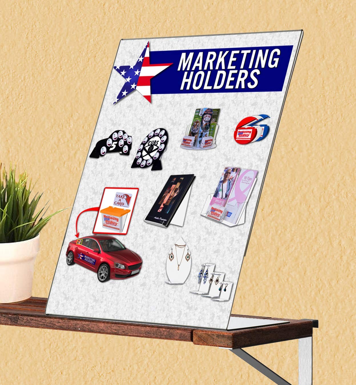 Marketing Holders Printed Literature Table Tent 8.5&Prime;w x 11&Prime;h Side Load, Clear