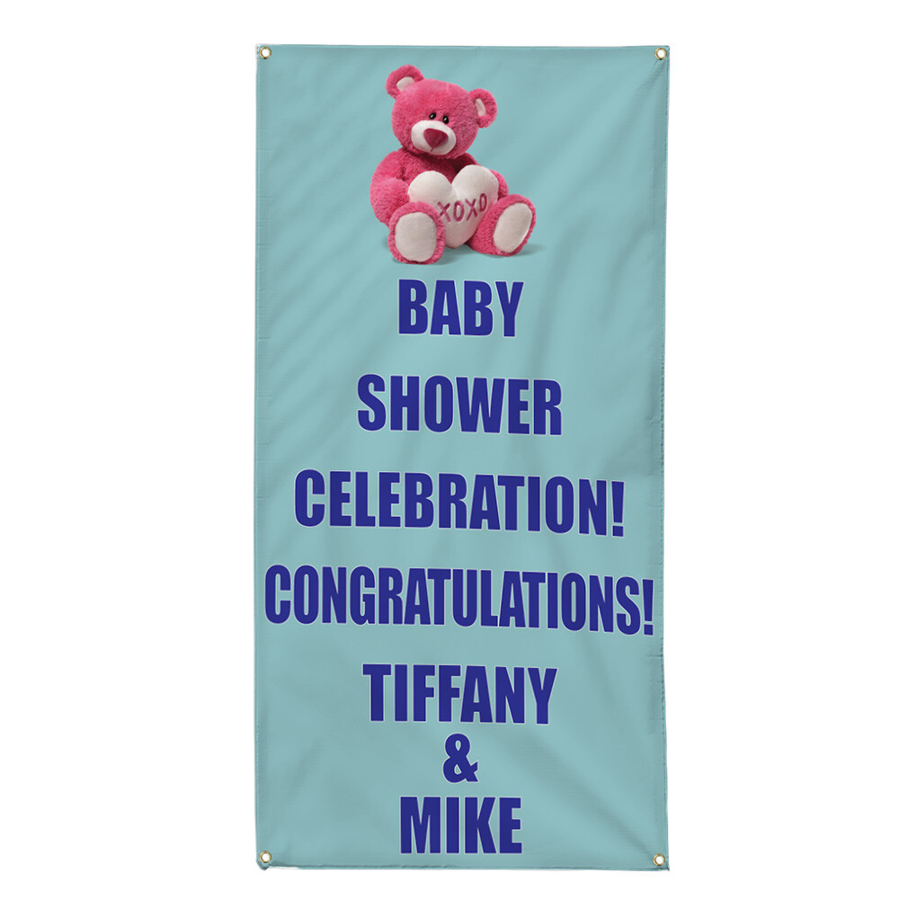 Vertical Vinyl Banner Multiple Sizes Baby Shower Custom Title Message Style 12