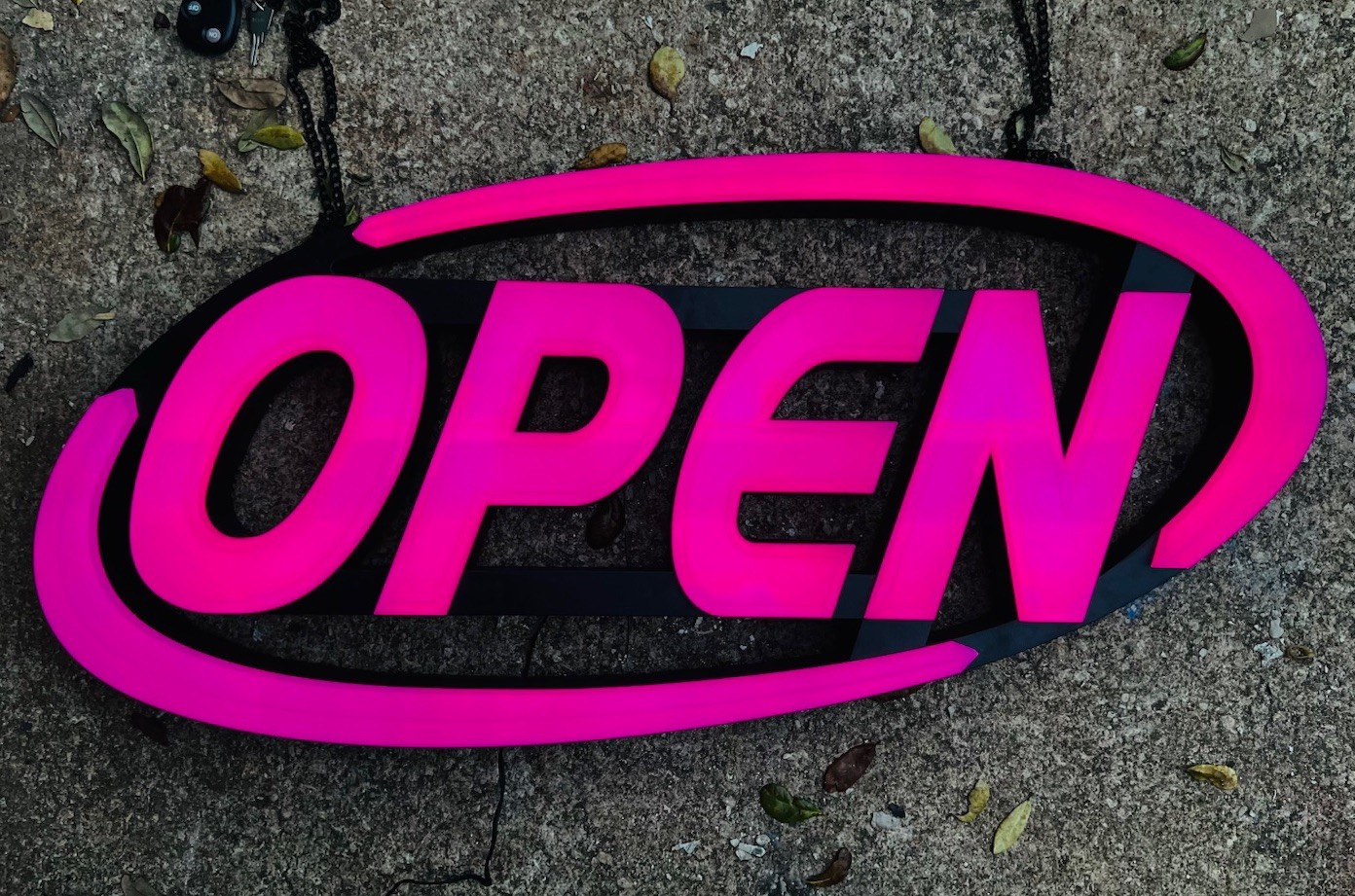 LED Open Sign NIOB Super-Bright Innovations GLI1050 32” x 15” Green Light