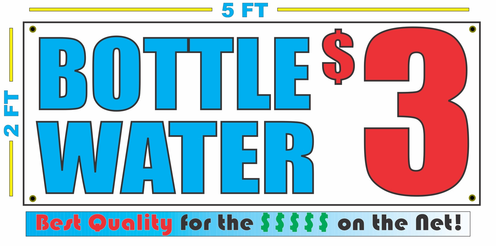 BOTTLE WATER CUSTOM PRICE Banner Sign NEW Size Best Quality for The $$ Fair Food