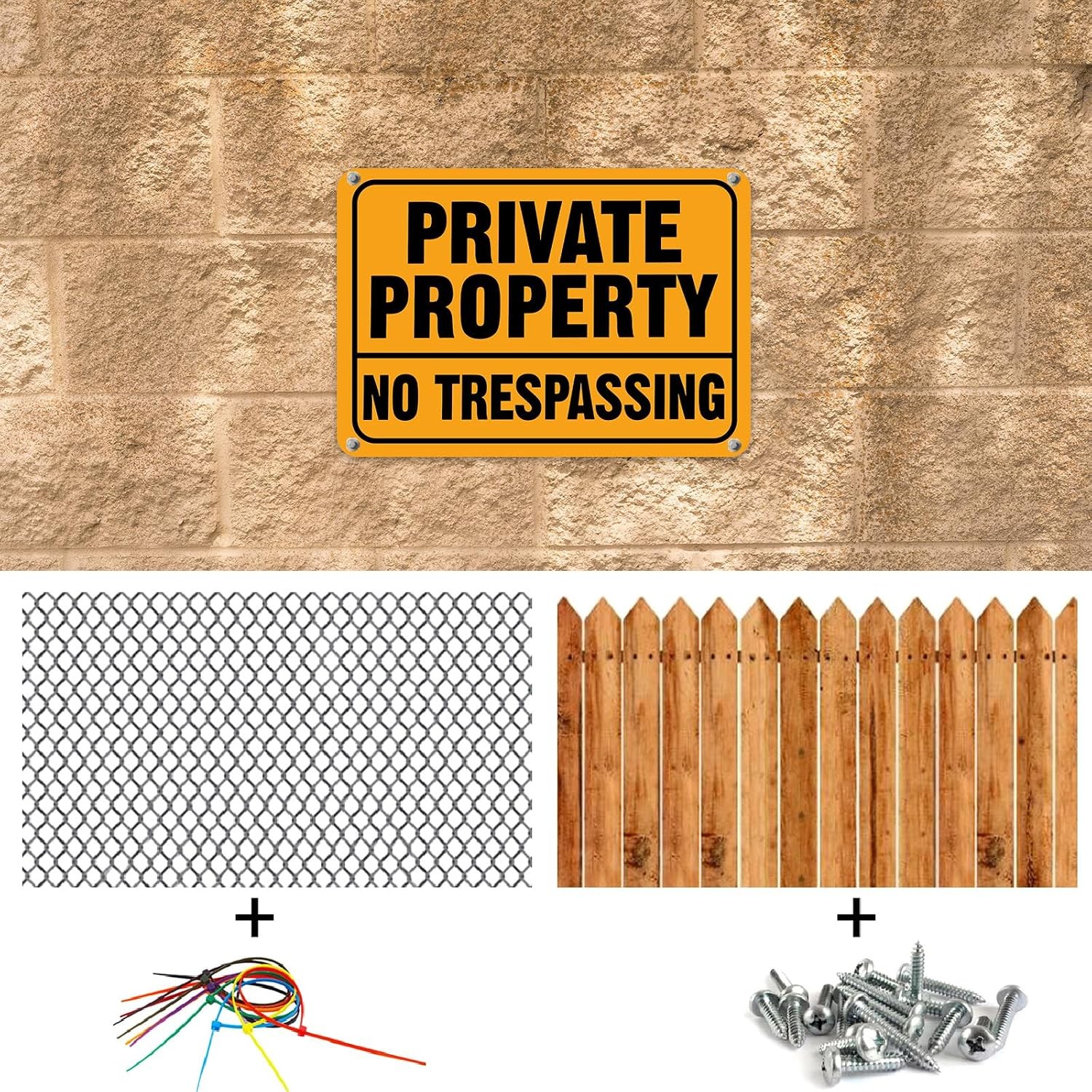 Reflective No Trespassing Signs 4 Pack 7×10 Aluminum Warning Property Security