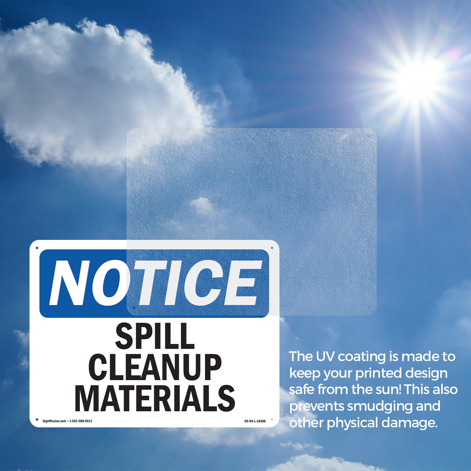 Spill Cleanup Materials OSHA Notice Sign Metal, Plastic, Or Decal – 5 or 10 Pack