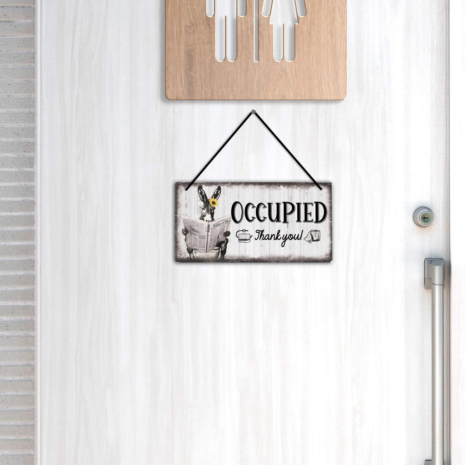 Vacant Occupied Sign Occupied Sign for Bathroom Door Double Sided Hanger Plaq…